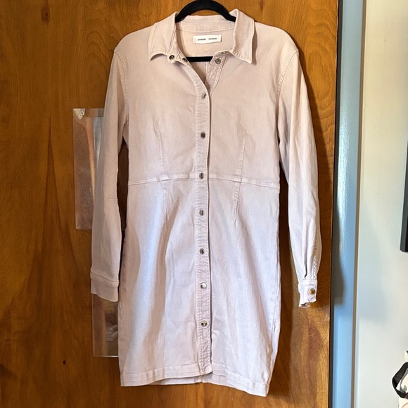 Samsoe Samsoe Lilac Button-Up Long Sleeve Denim Shirt Dress - Picture 3 of 10